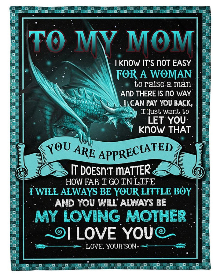 Dragon Gift For Mom Let You Know You'Re Appreciated Design Fleece Blanket