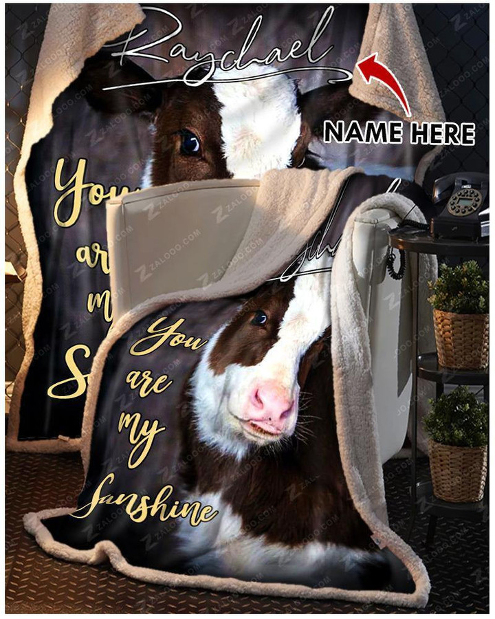 Custom Blanket Cow You Are My Sunshine