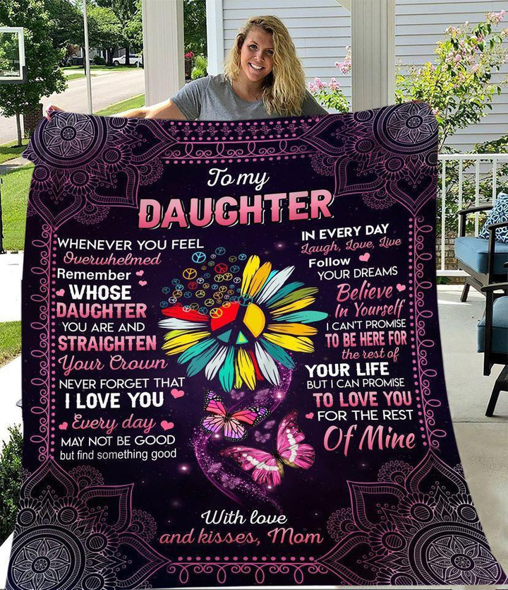 To My Daughter From Mom Fleece Blanket | Adult 60X80 Inch | Youth 45X60 Inch | Colorful | Bk2111