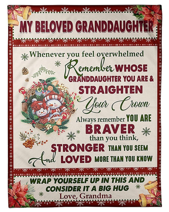 Remember Whose Granddaughter You Are To Granddaughter Fleece Blanket Fleece Blanket