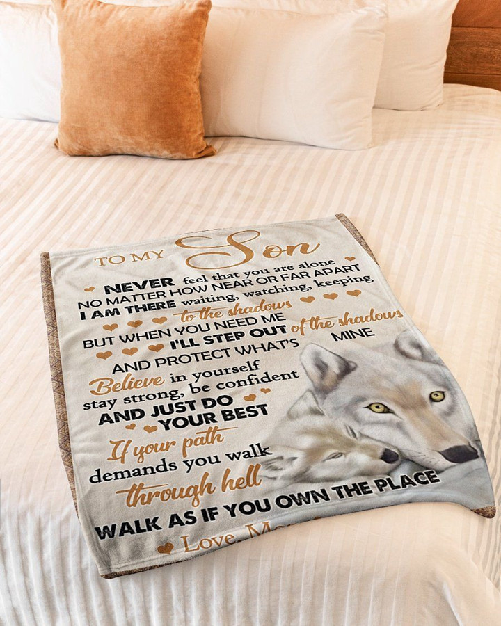 I'Ll Step Out Of The Shadows Mom To Son Fleece Blanket Sherpa Blanket