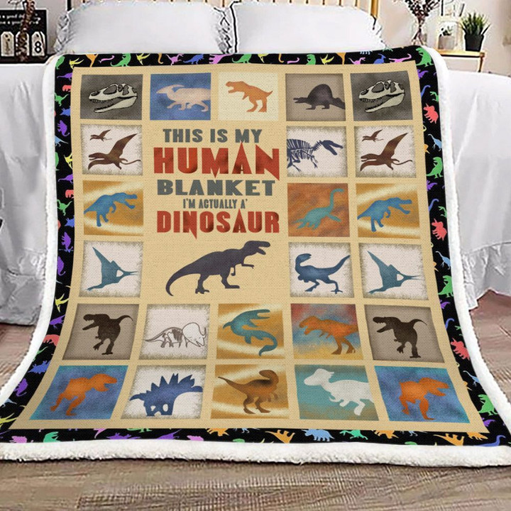 I Am Actually Dinosaur Sherpa Fleece Blanket Rrpi