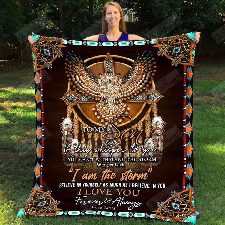 Gold Wolf Native I Am The Storm Yq2101639Cl Fleece Blanket