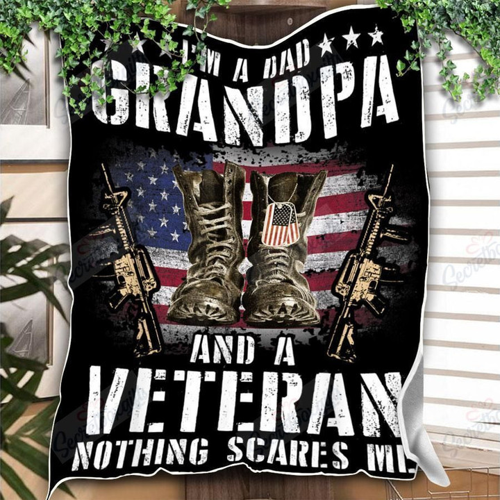 I Am A Dad Grandpa And A Veteran Yq2501254Cl Fleece Blanket