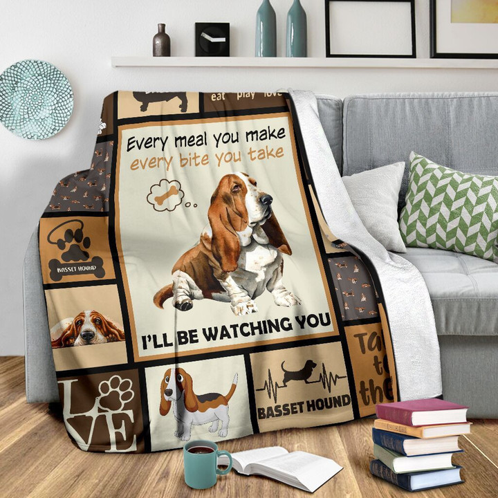 
	Dog Blanket Basset Hound Dog Every Meal You Make Fleece Blanket