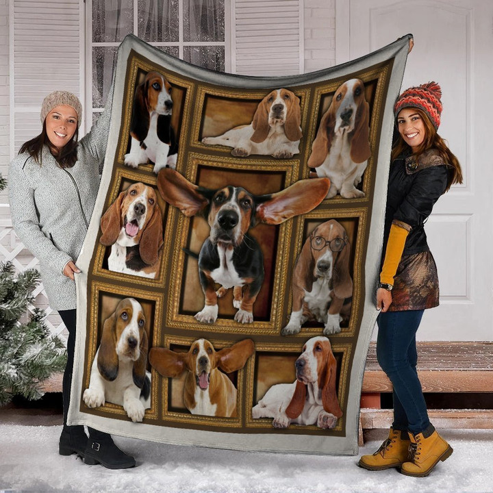 
	Dog Blanket 3D Basset Hound Dog Lovers Gifts Fleece Blanket V2