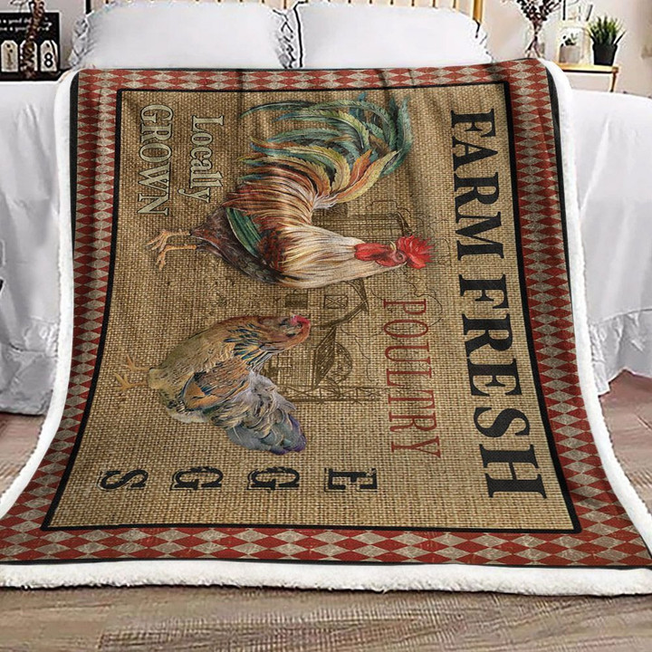 Chicken Sherpa Fleece Blanket Rrxb