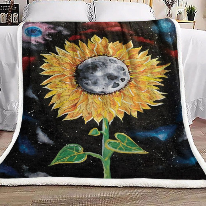 Sunflower Moon Sherpa Fleece Blanket Rrad