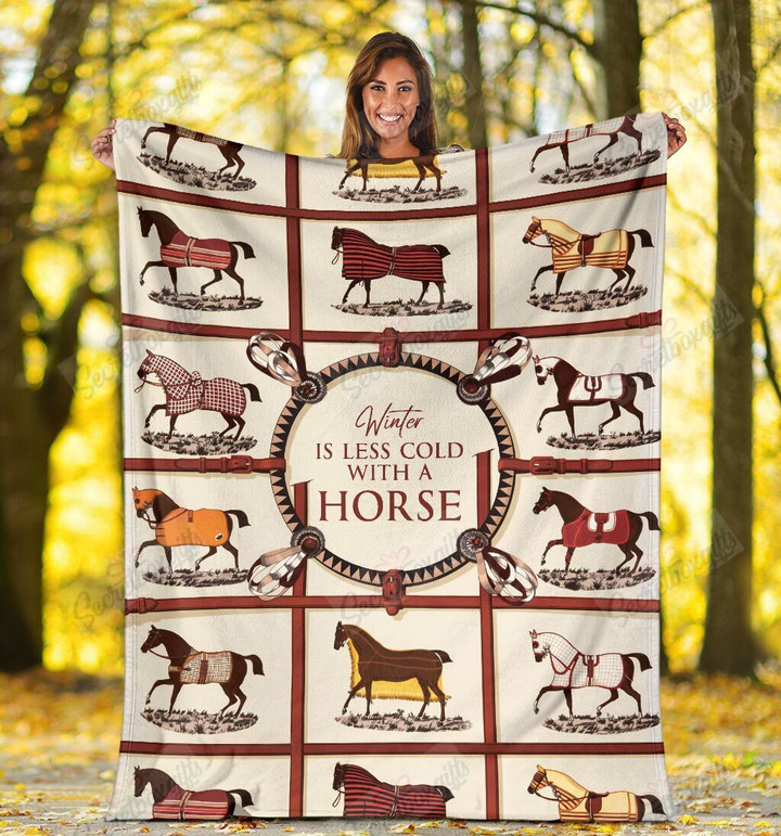 Winter With Horse Yw0701540Cl Fleece Blanket
