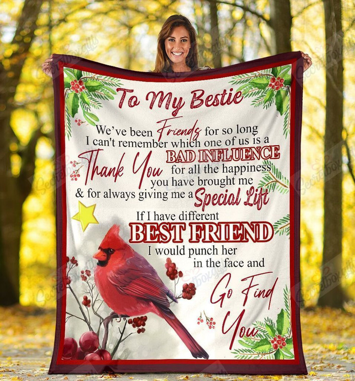 To My Bestie Red Cardinal Bird Xa0701647Cl Fleece Blanket