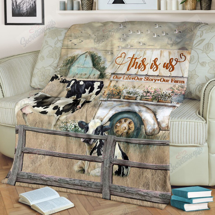 Cow This Is Us Yw0701376Cl Fleece Blanket