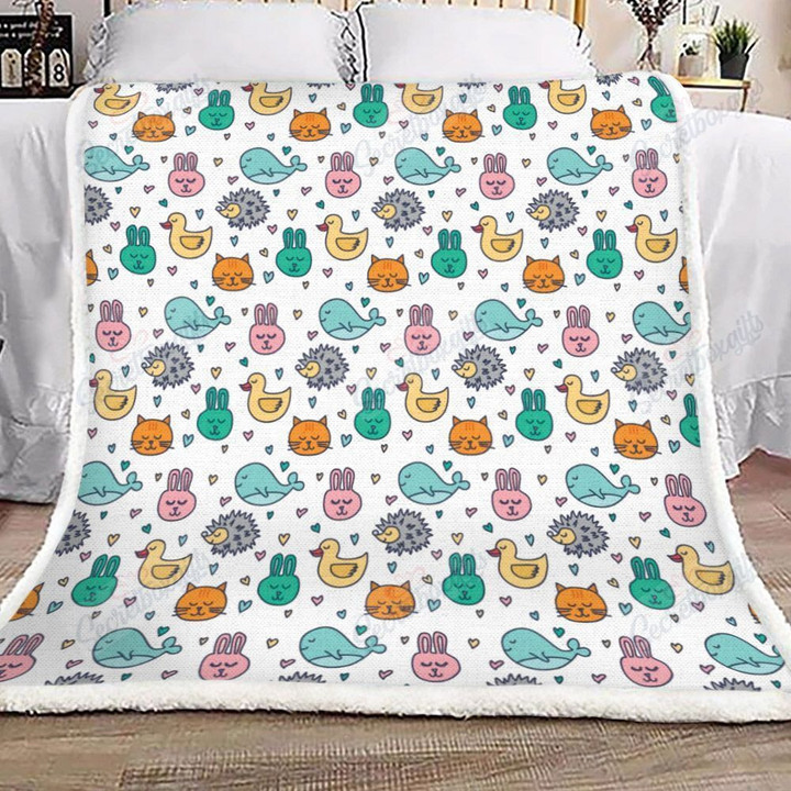 Cute Animals Seamless Pattern Xa0501794Cl Fleece Blanket