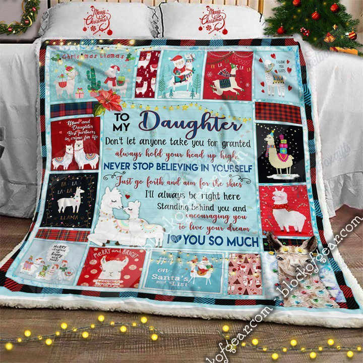 Daughter My Fa La Llama Christmas Gs-Cl-Nt0611 Fleece Blanket