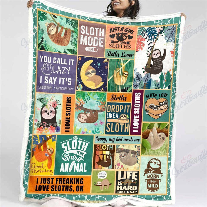 Sloth 02 Gs-Ld0709 Fleece Blanket