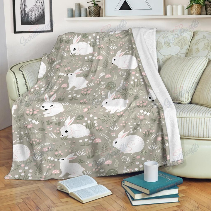 Cute Rabbit Pattern Gs-Cl-Dt1903 Fleece Blanket