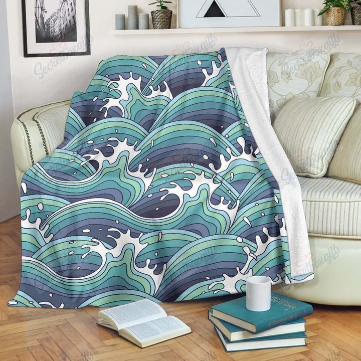 Sea Wave Surfing Gs-Cl-Kc1507 Fleece Blanket