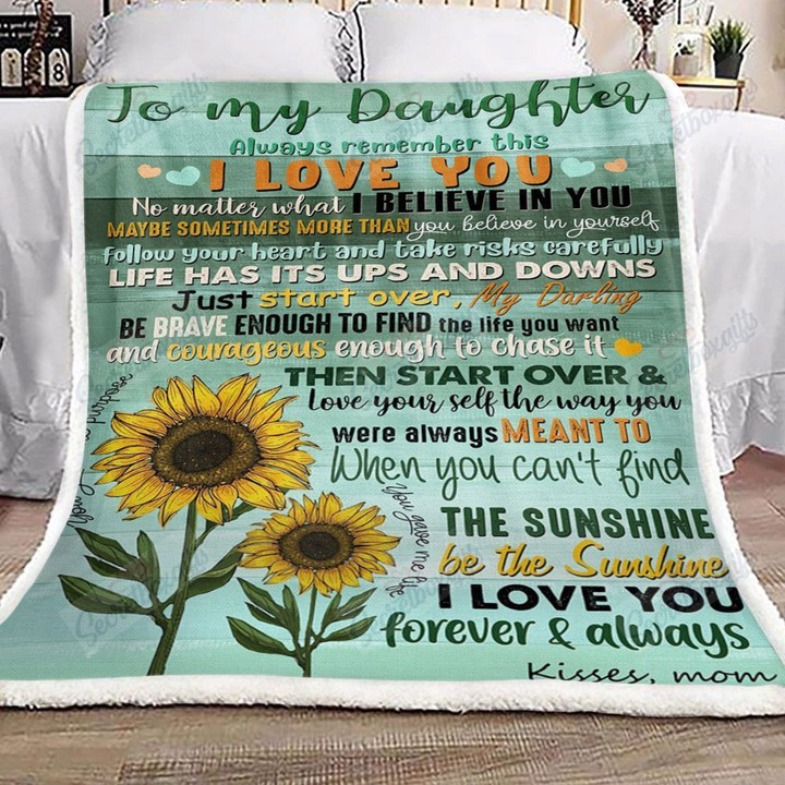 Sunflower To My Daughter From Mom Am0401644Cl Fleece Blanket