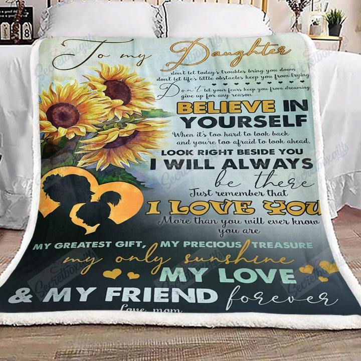 Sunflower To My Daughter Love Mom Xa0501419Cl Fleece Blanket
