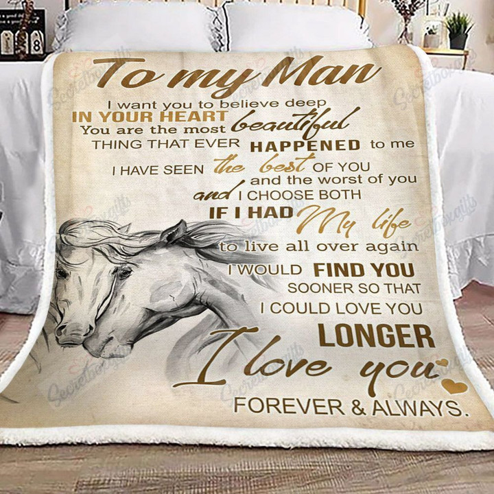 Horse To My Man Am2812407Cl Fleece Blanket