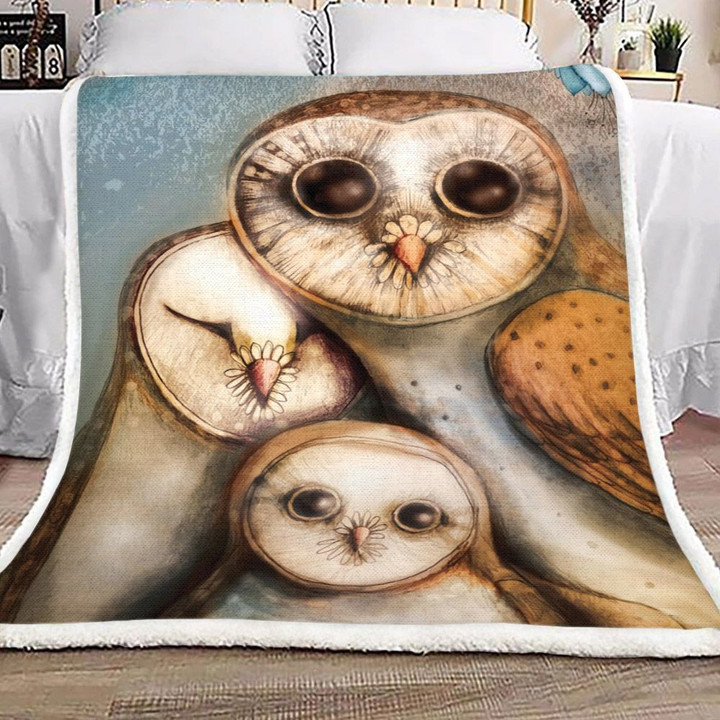 Owl Sherpa Fleece Blanket Koxa