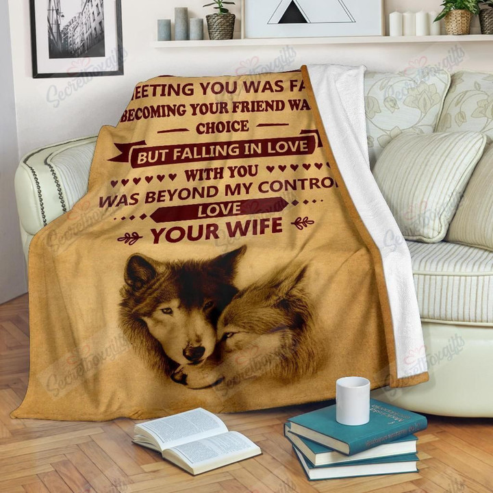 Wife To Husband Native Wolf Am2712379Cl Fleece Blanket