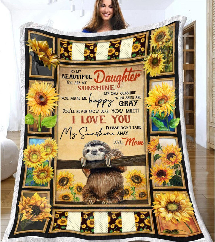 Sloth You Are My Sunshine Love Mom Gs-Cl-Dt3103 Fleece Blanket