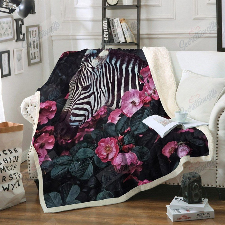 Zebra And Flower Gs-Cl-Ld2706 Fleece Blanket