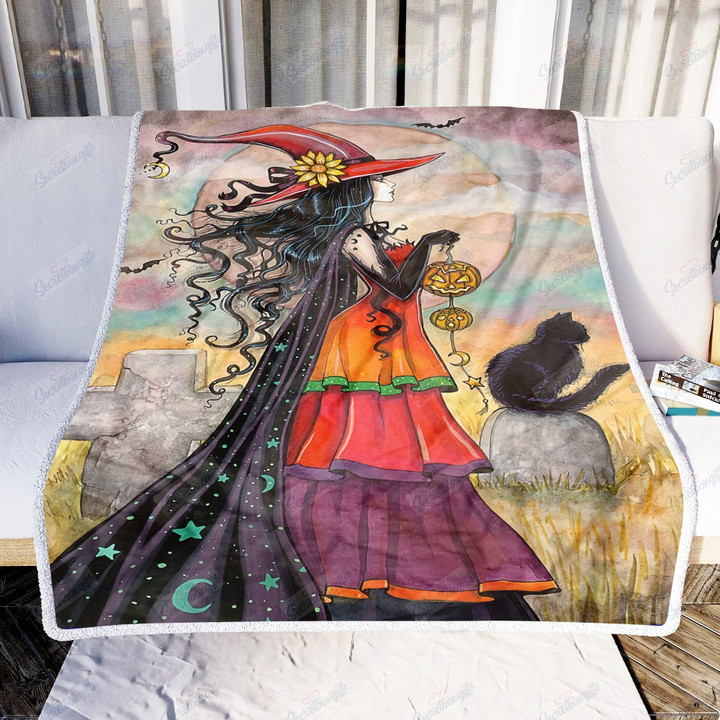 Witch And Cat Gs-Nt1105Lb Fleece Blanket