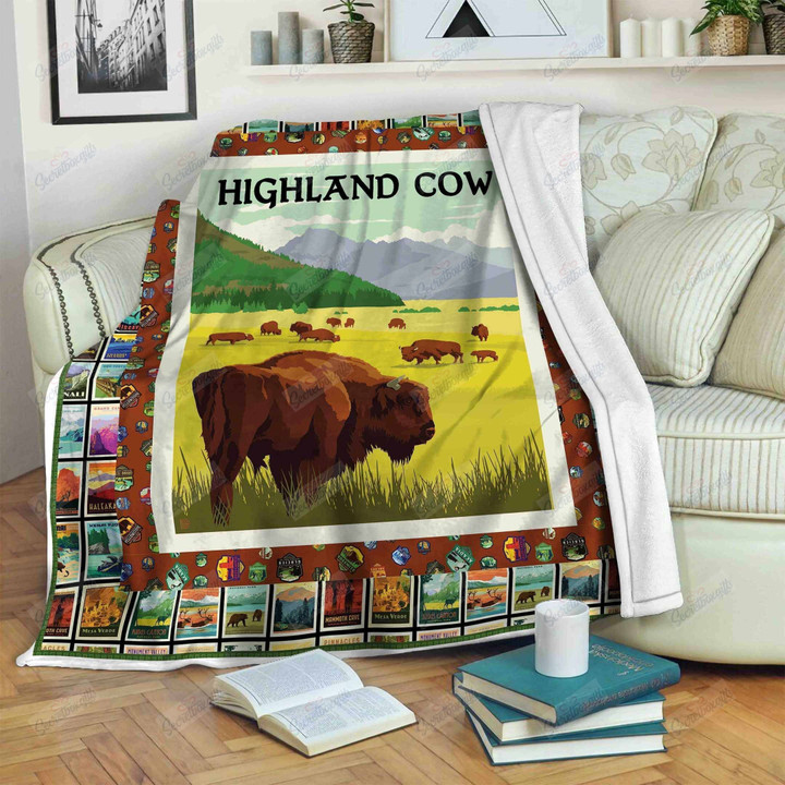 Highland Cow Gs-Cl-Dt2506 Fleece Blanket