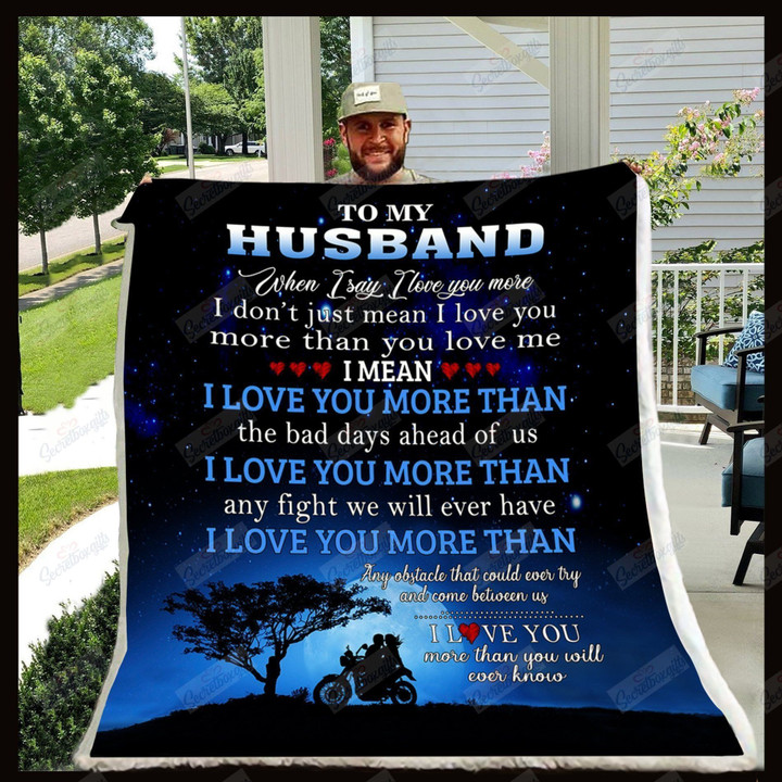 Wife To Husband I Love You More Than You Will Ever Know Biker Gs-Cl-Dt1101 Fleece Blanket