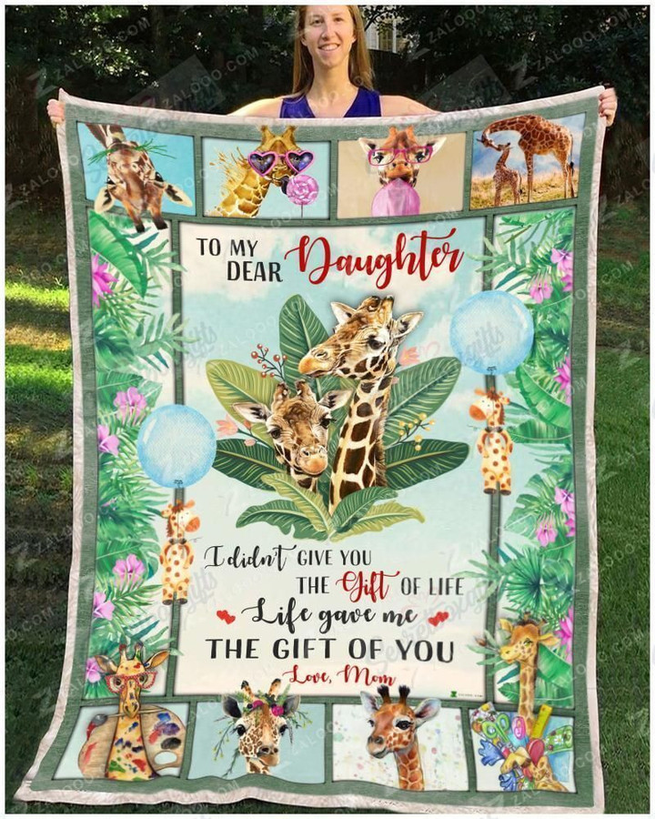 Giraffe To My Dear Daughter The Gift Of You Gs-Cl-Dt1810 Fleece Blanket