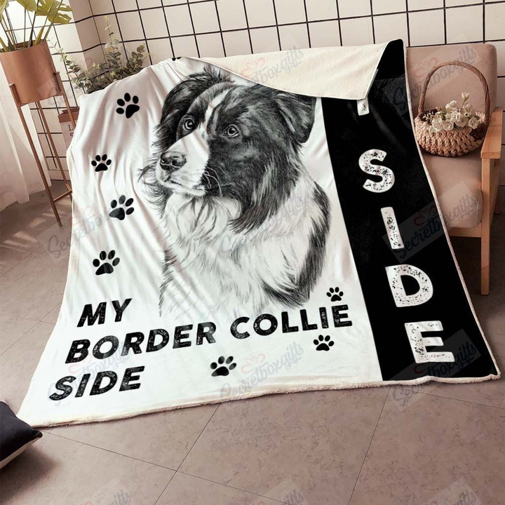 Border Collie Dog Nc0709484Cl Fleece Blanket