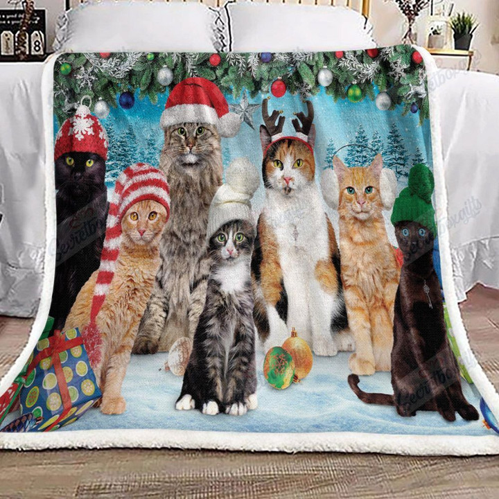 Christmas Cats Xa1802454Cl Fleece Blanket