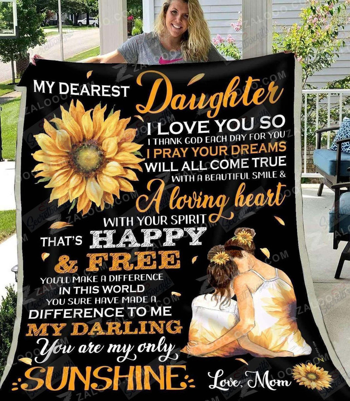 Sunflower To My Daughter Mom Gs-Cl-Ld0707 Fleece Blanket