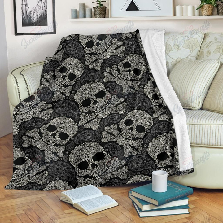 Paisley Skull Pattern 1 Gs-Cl-Dt2705 Fleece Blanket