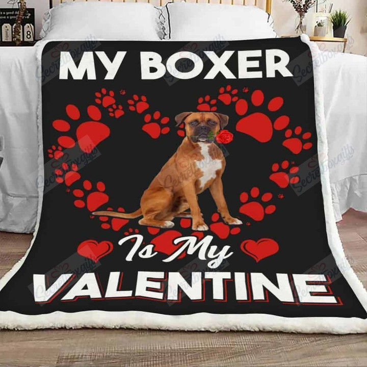 Boxer Dog Is My Valentine Gs-Cl-Ld1401 Fleece Blanket