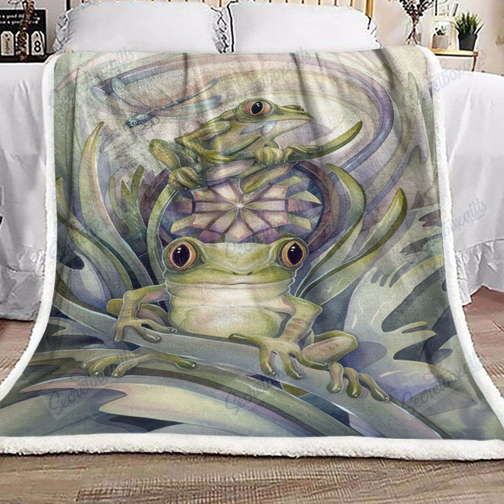 Frog And Dragonfly Gs-Cl-Dt2606 Fleece Blanket