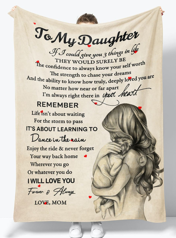 Gift For Daughter - From Mom - Fleece Blanket Bmd067