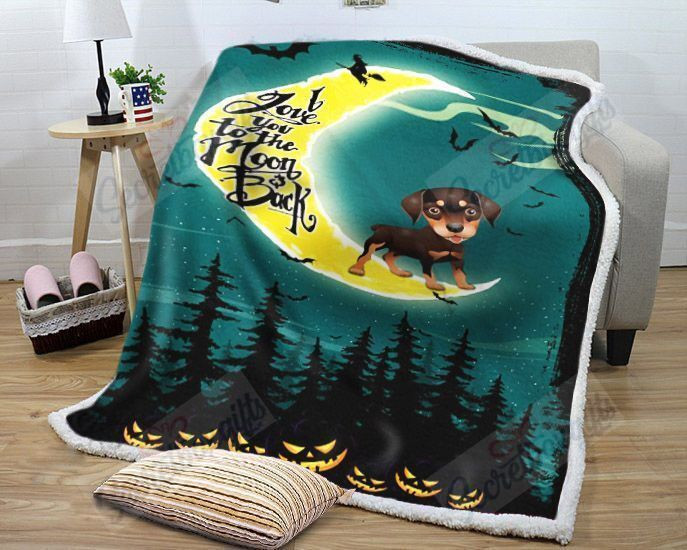 Dog And Moon 6 Gs-Ld0310At Fleece Blanket