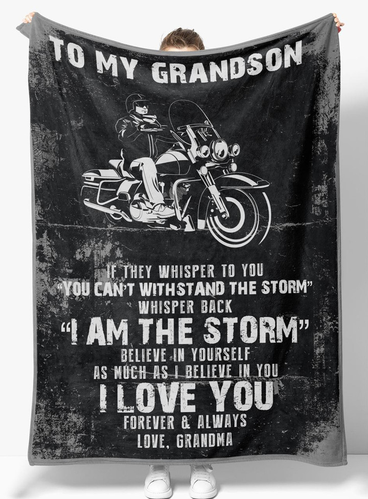 Gift For Grandson - From Grandma - Fleece Blanket Bgms080