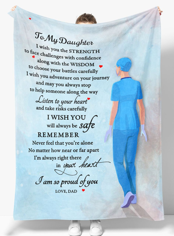 Gift For Daughter - From Dad - Fleece Blanket Bdd002