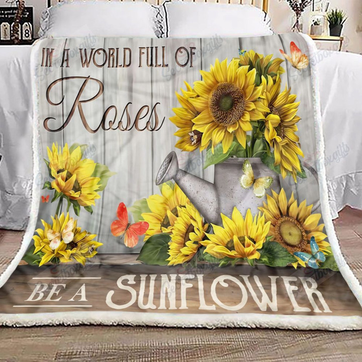 Sunflower Butterfly In A World Full Of Roses Yp2901009Yg Fleece Blanket