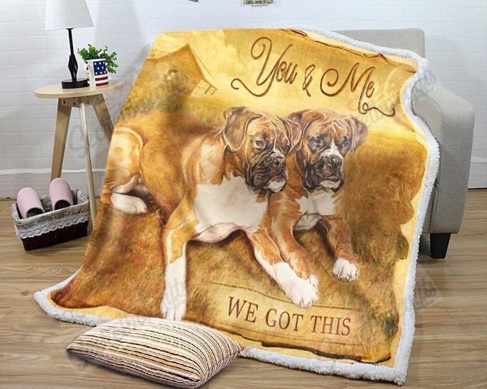 Dogs Boxer You And Me Gs-Kl2310At Fleece Blanket