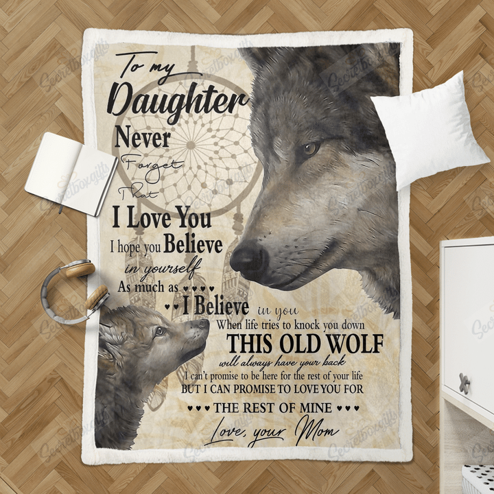 Wolf To My Daughter Never Forget Xa0302552Cl Fleece Blanket