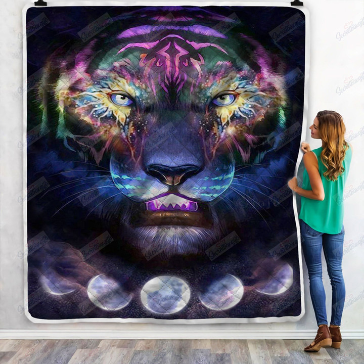 The Lion Galaxy And Moon Gs-1806Np Fleece Blanket