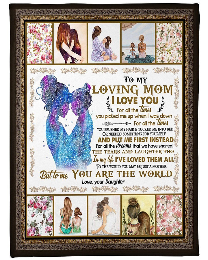 Custom Personalized Fleece Blanket Unique Mother'S Day Gifts To My Loving Mom I Love You Mom Sherpa Blanket Meaningful Motherhood Day Presents To My Mom From Daughter