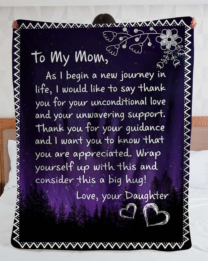 Personalized To My Mom Love Mail Sherpa Fleece Blanket From Son Daughter As I Begin A New Journey Great Customized Gifts Mother'S Day Birthday Christmas Thanksgiving Wedding Anniversary