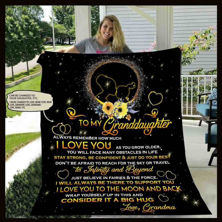(Ly192) Customizable Family Blanket – To My Granddaughter – Always Remeber How Much I Love You