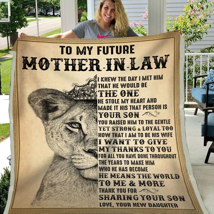 Gift For Mother-In-Law Thanks For All You'Ve Done Throughout The Years & For Sharing Your Son Cozy Fleece Blanket, Sherpa Blanket