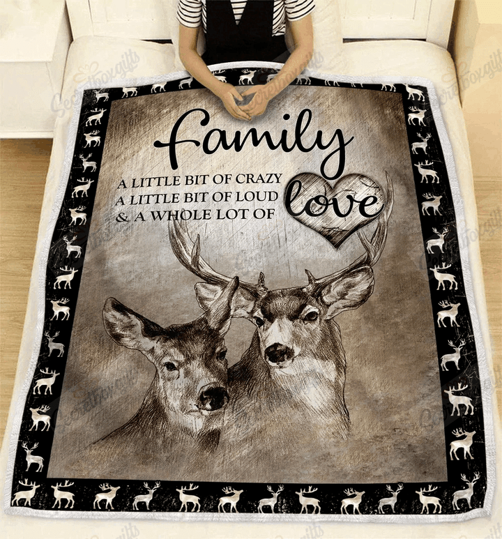 Deer Little Bit Of Crazy Gs-Cl-Dt0104 Fleece Blanket